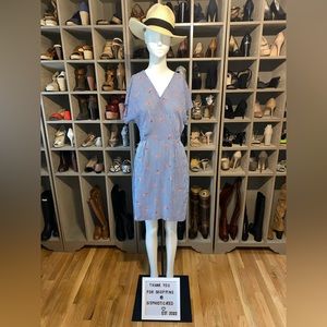 Seer Sucker Mini Dress with Flowers